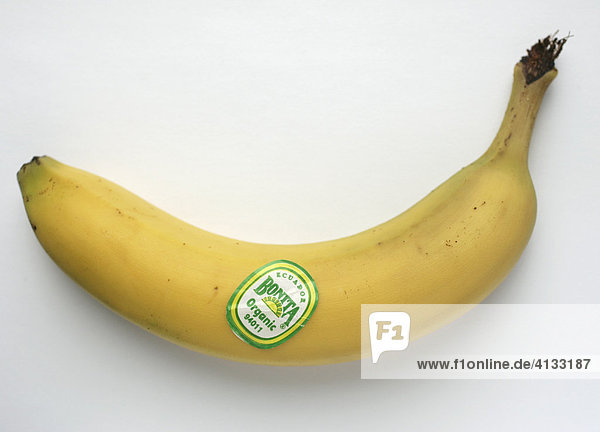 Bio-Banane mit Aufkleber