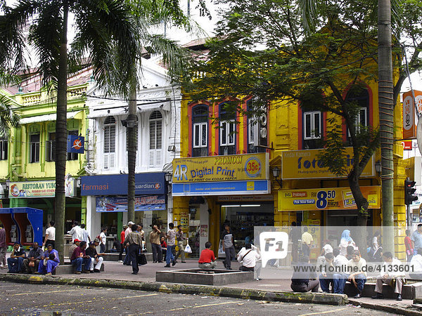 Einkaufsstrasse in Chinatown  Kuala Lumpur  Malaysia  Asien