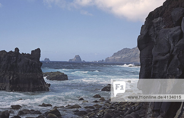Wild coast on the north of the island  El Golfo  El Hierro  Canary Islands  Spain