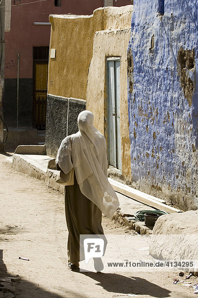 Straßenleben im Nubian Dorf Koti  Elephantine Insel  Assuan  Niltal  Ägypten  Afrika