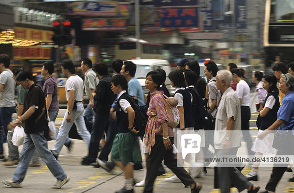 Pedestrians on Nathan Road  Kowloon  Hong Kong  China
