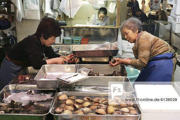 Fish market  Tsukiji  Tokyo  Japan  Asia