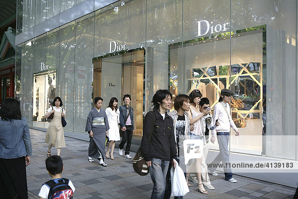 Dior Store  shopping street Omotesando Avenue  Aoyama  Tokyo  Japan  Asia