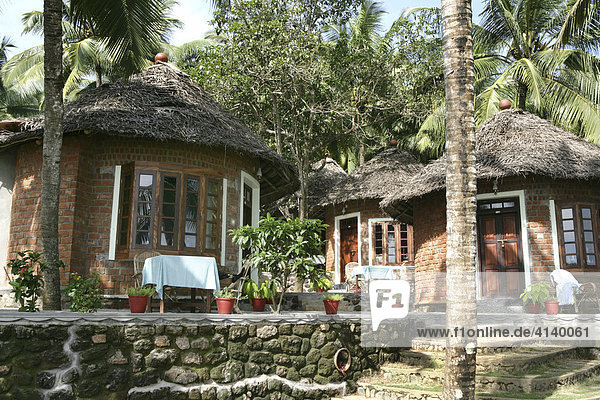Cabins  Somatheeram Ayurveda Resort  traditional Ayurvedic medicine spa resort  Trivandrum  Kerala  India  Asia
