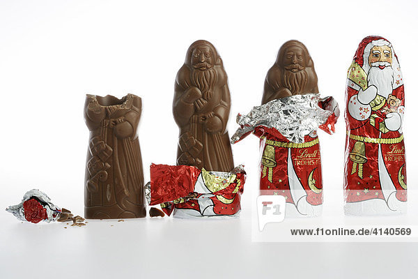 Schokoladennikolaus  Weihnachtsmänner aus Schokolade