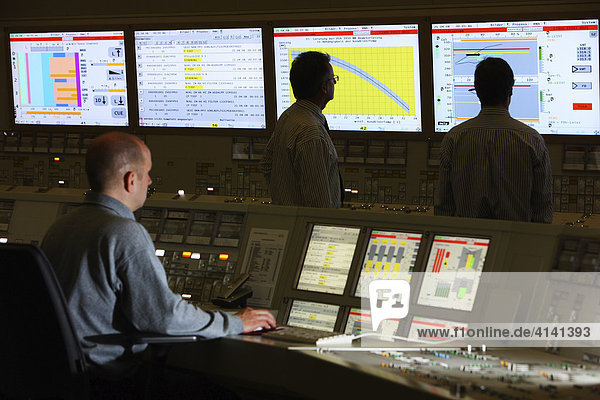 One of 13 control stations in the simulation centre  for the instruction and training of operating personnel of all German nuclear power stations  KSG-GfS  Essen  North Rhine-Westphalia  Germany  Europe