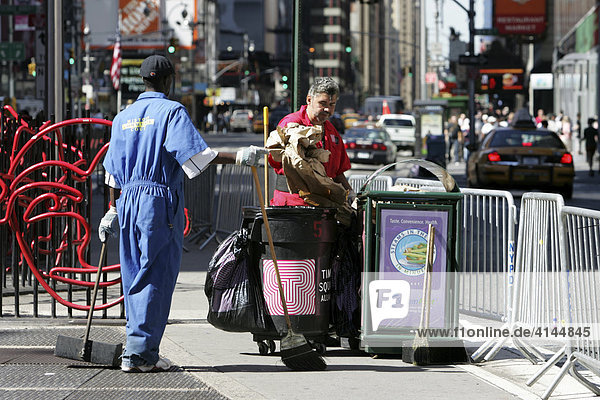 USA  United States of America  New York City: Times Square. Street cleaning.