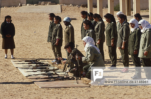 Military training at a secondary school in Tripoli  Libya  North Africa
