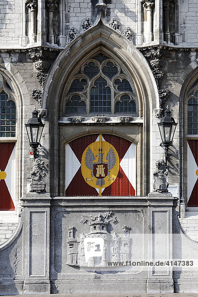 Rathaus (Stadthuis) aus dem 15. Jh  Eingangstor  Middelburg  Walcheren  Zeeland  Niederlande  Europa