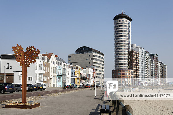 Boulevard Evertsen mit Hochhäusern Vlissingen Walcheren Zeeland Niederlande Europa