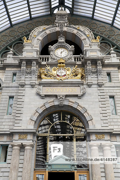 Bahnhof Antwerpen Centraal Bahnsteigseite Antwerpen Belgien