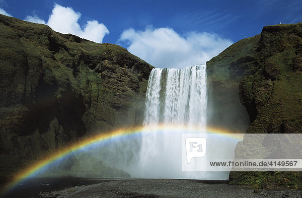 Wasserfall Skogafoss  Island  Europa