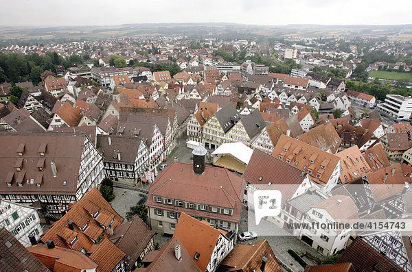 Stadtansicht der Altstadt von Herrenberg  Baden-Württemberg  Deutschland