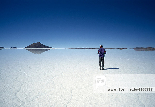 Salzsee Salar de Uyuni Altiplano Bezirk Ptosí Bolivien Südamerika