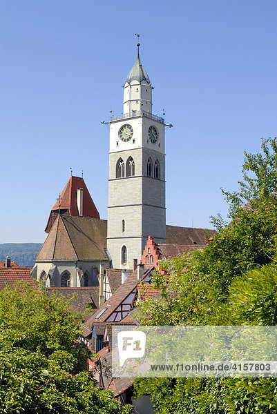 Überlingen am Bodensee - Glockenturm des Überlinger Münsters - Baden Württemberg  Deutschland  Europa.