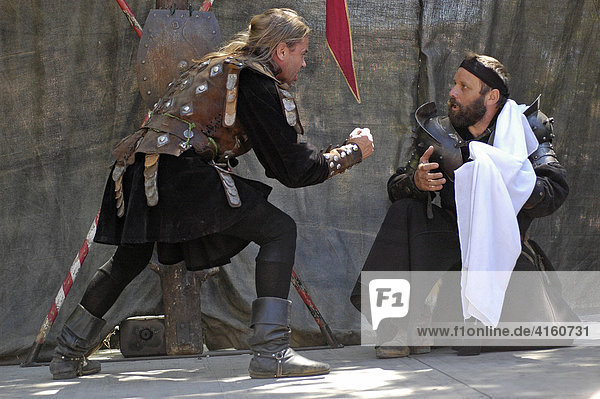 Feighting lansquenets french stuntmen knight festival Kaltenberger Ritterspiele Kaltenberg Upper Bavaria Germany