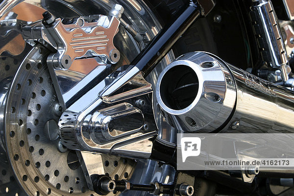Harley Davidson  Detail  Auspuffanlage.