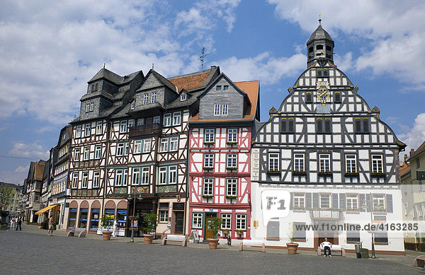 Rathaus  erbaut 1559  Fachwerkhäuser  Butzbach  Hessen  Deutschland  Europa