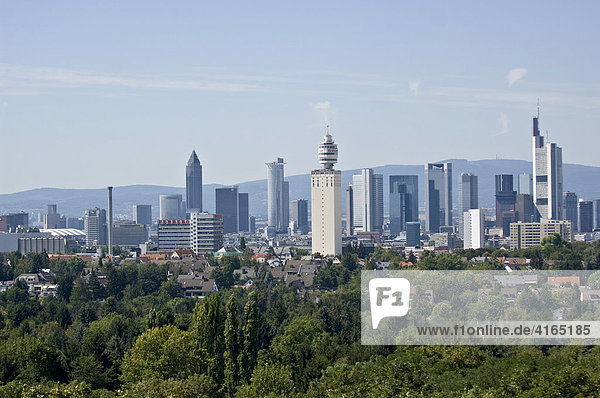 Skyline von Frankfurt  Hessen  Deutschland