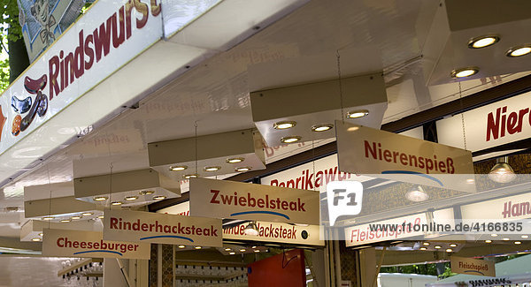 Verkauf von Wurst traditioneller Wäldchestag Frankfurt Hessen Deutschland Europa