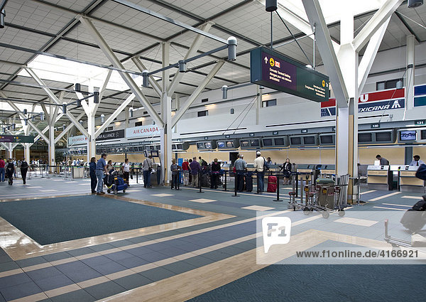 Departure Hall of the Vancouver International Airport  British Columbia  Canada  North America