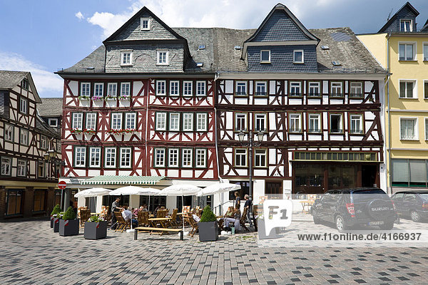 Historische Fachwerkhäuser in der Altstadt am Kornmarkt  Wetzlar  Hessen  Deutschland  Europa