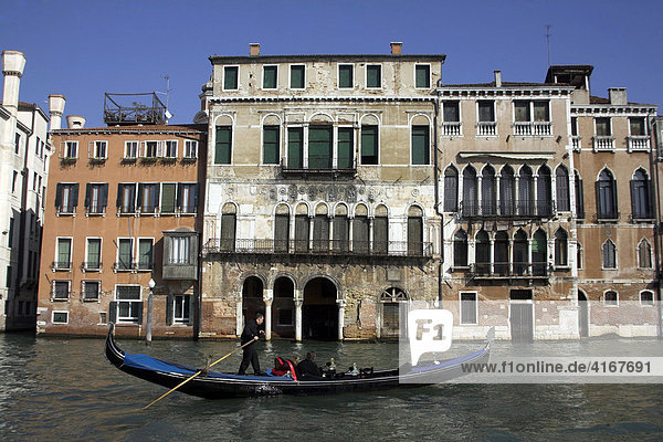 Gondel auf dem Canale Grande  Venedig  Italien  Europa