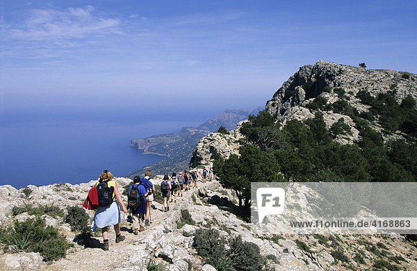 Mallorca - Serra de Tramuntana near Valldemossa - CaragolÌ mountain - hikers
