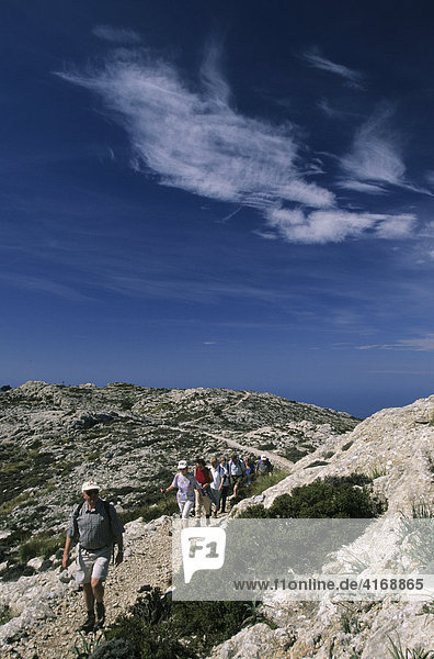 Mallorca - Serra de Tramuntana near Valldemossa - CaragolÌ mountain - hikers