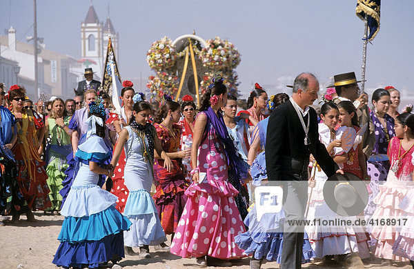 El RocÌo - El Rocio RomerÌa Pfingst-Wallfahrt Fiesta - Costa de la Luz - Andalusien Provinz Huelva Spanien