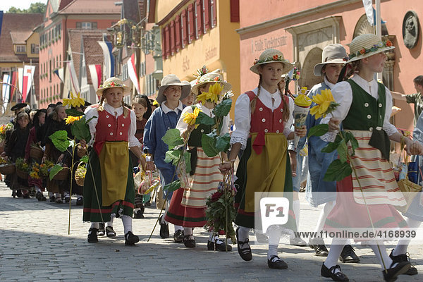 Historical procession Kinderzeche in Dinkelsbühl - Franconia - Germany