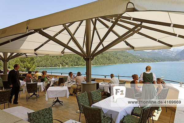 Restaurant Hotel Fuschl castle  Fuschlsee lake  Salzkammergut  Salzburg state  Austria