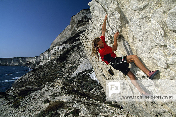 Freeclimbing  Bonifacio  Korsika  Frankreich
