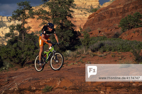 Mountain biker  Sedona  Arizona  USA