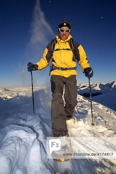 Schneeschuhwandern  Weisshorn  Arosa  Graubünden  Schweiz