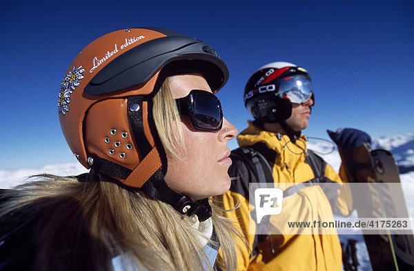Skifahrer  Arosa  Graubünden  Schweiz