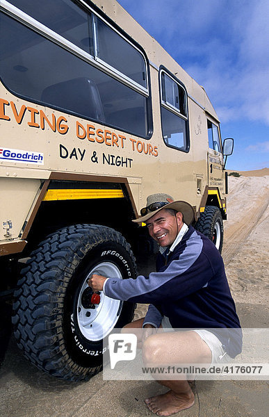Off-road vehicle  Living Desert Tour  Swakopmund  Namib Desert  Namibia  Africa