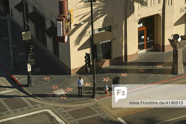 The stars on Walk of Fame in Hollywood Los Angeles California United States of America USA