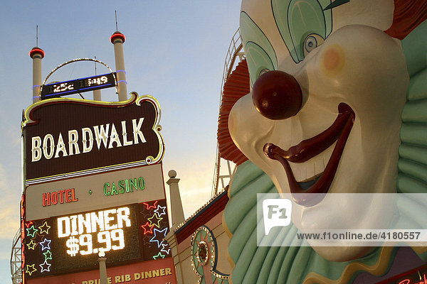 Clown at Boardwalk Hotel Las Vegas Nevada United States of America USA