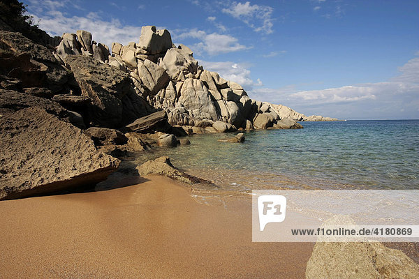 Fantasy beach with strange-looking cliffs at Capo Testa  Sardinia  Italy  Europe
