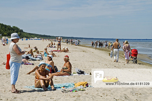 Beach life in Jurmala near by Riga  Litvia  Baltic States