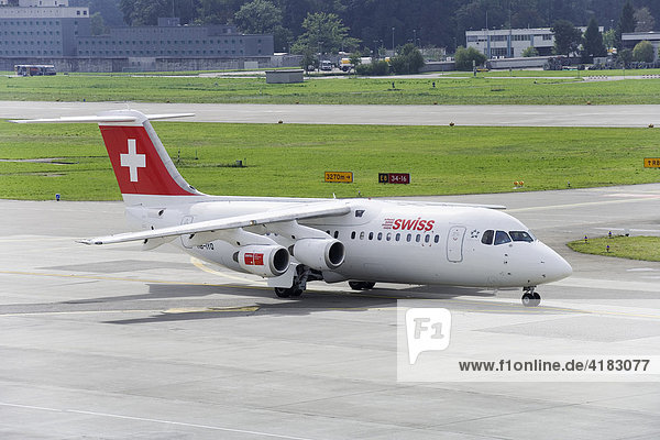 Swiss Air plane  Zuerich Airport  Switzerland  Europe