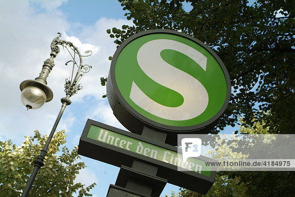 S-Bahn sign Unter den Linden  Berlin  Germany.