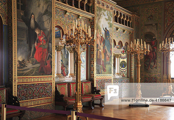 Raum im Schloss Hohenschwangau, Schwangau, bei Füssen, Bayern, Deutschland