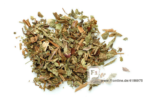 Getrocknetes Kraut des Löwenzahn  auch Butterblume  Kuhblume (Taraxacum officinale)  Heilpflanze  Tee
