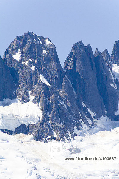 Irene Glacier  Gletscher  Felszacken  Chilkoot Trail  Alaska  USA