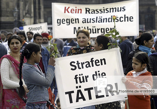 Protest of Indian People against fascism in Dresden Eastern Germany Saxony