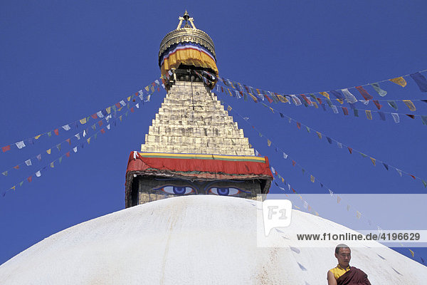 Stupa Gebetsfahne in Nepal