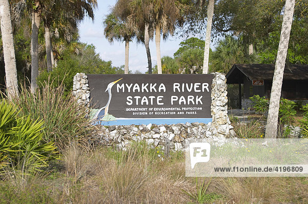 Schild Myakka River State Park Florida
