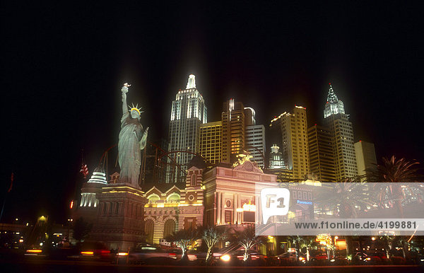Panoramaaufnahme von Las Vegas bei Nacht  Nevada  USA